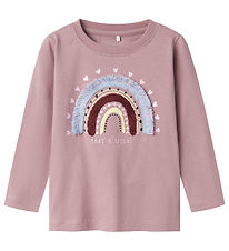 Name It Bluse - NmfTillie - Elderberry m. Regenbogen