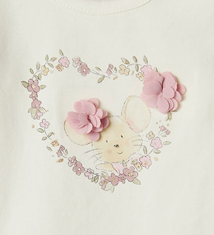 Name It Bodysuit L/æ - NbfTulina - Cloud Dancer w. Print
