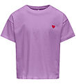 Kids Only T-Shirt - Noos - KogMaiken - Usambaraveilchen m. Herz