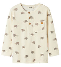 Lil' Atelier Bluse - Rib - NmmGavo - Turtledove m. Print
