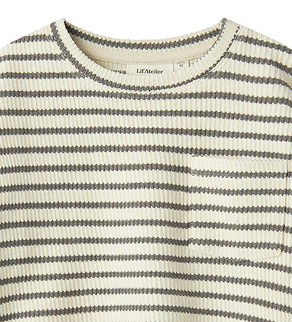 Lil' Atelier Blouse - Rib - NmmTadeo - Turtledove/Pewter