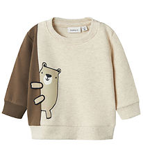 Sweat-shirt Name It - NbmTonno - Mélange de peyotl av. Imprimé