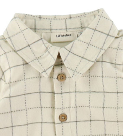Lil' Atelier Shirt Bodysuit L/Æ - NbmRamos - Turtledove w. Checs