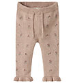 Lil' Atelier Trousers - Knitted - NbfEmlen - Shadow Gray w. Flow