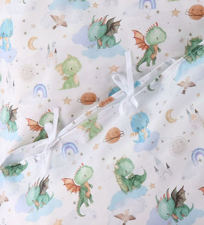 Nørgaard Madsens Bedding - Junior - White w. Colorful Dragons