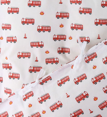 Nørgaard Madsens Bedding - Junior - White w. Fire trucks