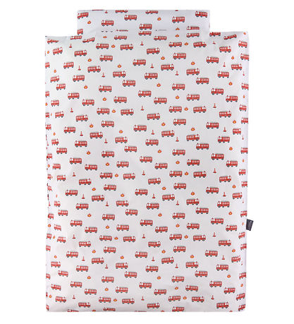 Nørgaard Madsens Bedding - Junior - White w. Fire trucks