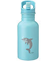 Carl Oscar Waterflessen - Staalachtig - 500 ml - Blauw m. Dolfij