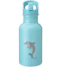 Carl Oscar Drickflaska - Steelish - 500 ml - Blå m. Delfin