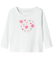 Name It Blouse - NmfViolet - Bright White/Flowers