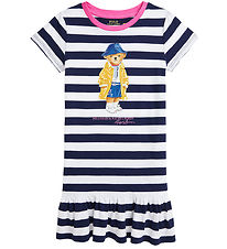 Robe Polo Ralph Lauren - Marine/Blanc à Rayures av. Peluche