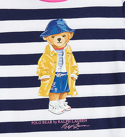 Polo Ralph Lauren Kjóll - Dökkblátt/Hvít - röndótt M. Bangsi