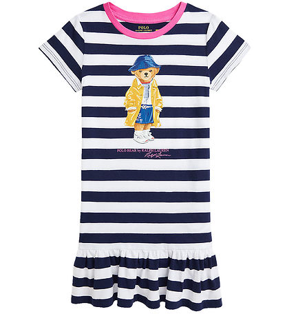 Polo Ralph Lauren Kjóll - Dökkblátt/Hvít - röndótt M. Bangsi