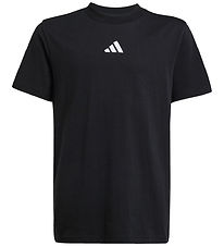adidas Performance T-Shirt - J SL - Schwarz/Weiß