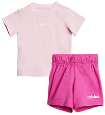 T-Shirt/Shorts adidas Performance - 160 - Rose/Blanc