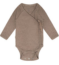 That's Mine Wrap Bodysuit L/æ - Rib - Becca - Brown Melange