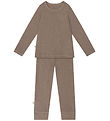 That's Mine Pyjama Set - 2 Parts - Rib - Christer - Brown Melang