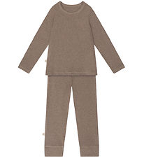 That's Mine Pyjama Set - 2 Parts - Rib - Christer - Brown Melang