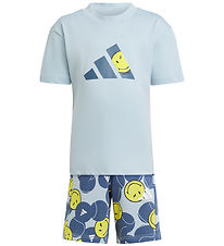 T-Shirt/Shorts de sport adidas Performance - Bleu/Jaune av. Smil