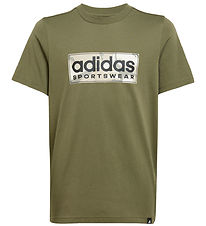 adidas Performance T-Shirt - Camo Linear Graphic - Olive Strata