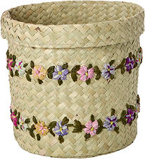 Rice Mand - Raffia - Small - Flower Wijnstokken - 17,5x14,5 cm -