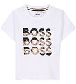 BOSS Stuttermabolur - Hvítur M. Prentað