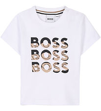 T-Shirt BOSS - Blanc av. Imprimé