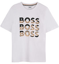T-Shirt BOSS - Blanc av. Imprimé