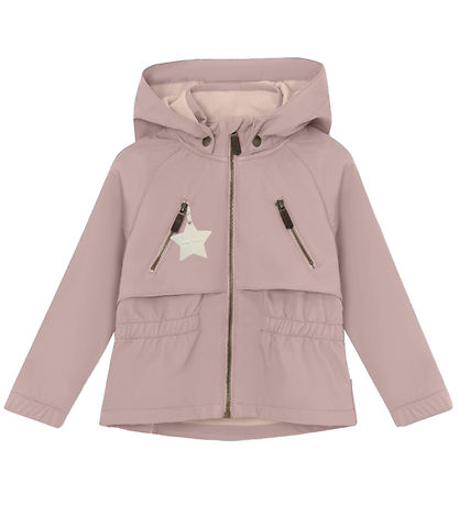 Mini A Ture Softshell Jacket w. Fleece - MatAlgea - Cloudy Rose