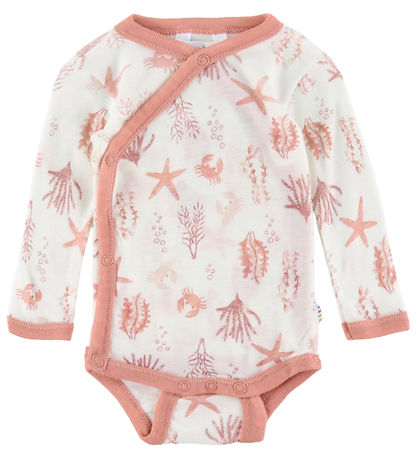 Joha Wrap Bodysuit L/æ - Wool - Pink w. Print