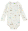 Joha Bodysuit L/æ - Wool/Silk - Offwhite w. Print