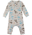 Joha Jumpsuit - Wool/Silk - Beige w. Print