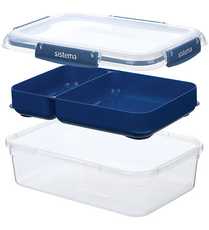 Sistema Lunchboxes - 3-Pack - 1 L Rectangle Stax - Blue/Turquois