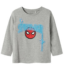 Blouse Name It - NmmJacinto Spider-Man - Grey Melange av. Imprim