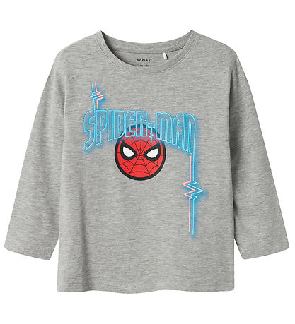 Name It Blouse - NmmJacinto Spider-Man - Grey Melange w. Print