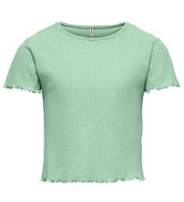 Kids Only T-Shirt - Noos - Rib - KogNella - Birds Ei Green