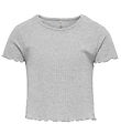 Kids Only T-Shirt - Noos - Rib - KogNella - Light Grey Melange
