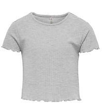 Kids Only T-Shirt - Noos - Rib - KogNella - Light Grey Melange