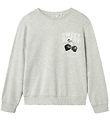 Name It Sweatshirt - NkfBukak - Light Grey Melange w. Print
