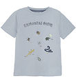 Minymo T-shirt - Blue Fog w. Print
