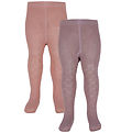Minymo Tights - Pointelle - 2-Pack - Rosette w. Pointelle