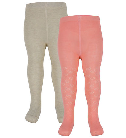 Minymo Tights - 2-Pack - Strawberry Ice w. Pointelle