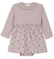 Minymo Bodysuit w. Skirt L/æ - Burnished Lilac w. Pointelle