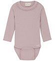 Minymo Bodysuit L/æ - Rib - Pointell - Burnished Lilac w. Pointe
