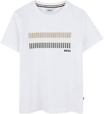 BOSS T-shirt - White w. Stripes