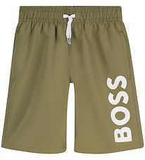 Shorts de Bain BOSS - Dark Green av. Blanc