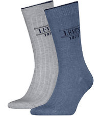 Levis Socks - Regular Cut - 2-Pack - Rib Logo - Blue/Grey