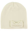 Racing Kids Beanie - 2-layer - Ivory w. Bow