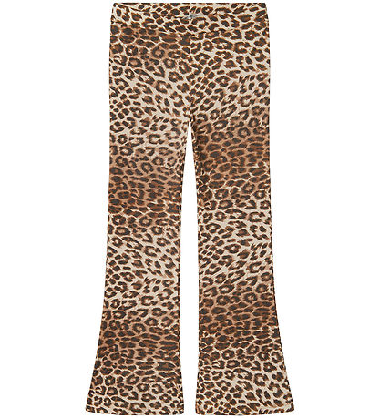 Name It Trousers - BootCut - Turtledove w. Leopard Print