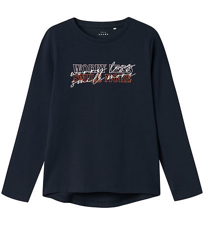 Name It Blouse - Smile More - NkfVix - Dark Sapphire w. Print